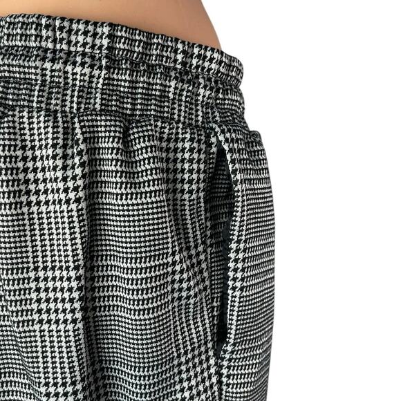 Bar III Women's Black White Plaid High Rise Tapered Jogger Sweat Pants Size L - Picture 4 of 6